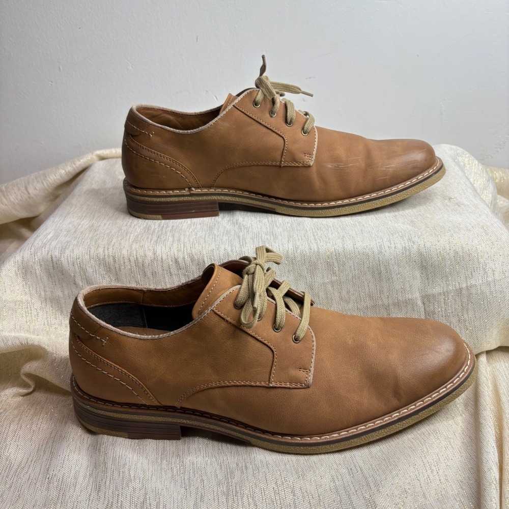 Dockers Mens Tan Leather Oxford Dress Shoes Lace Up Size 12M